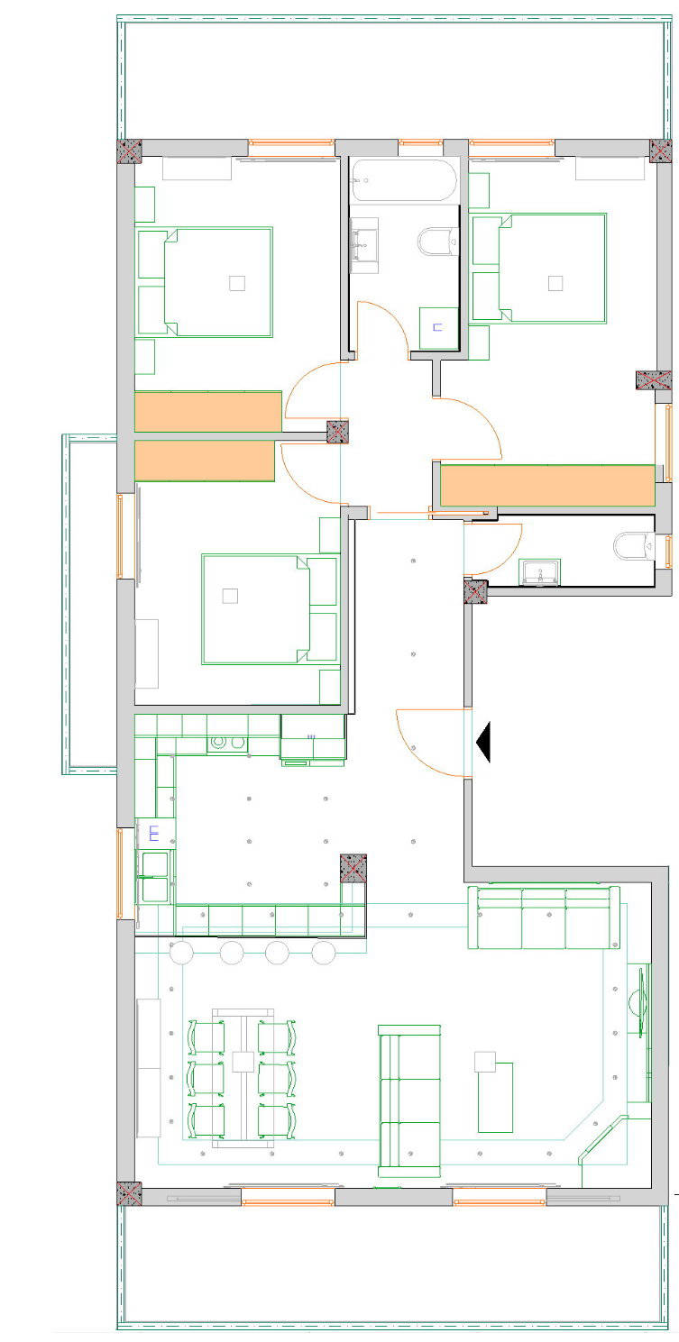 Αρχιτεκτονική μελέτη -  κάτοψη για την διαρύθμιση και ανακαίνιση σπιτιού
